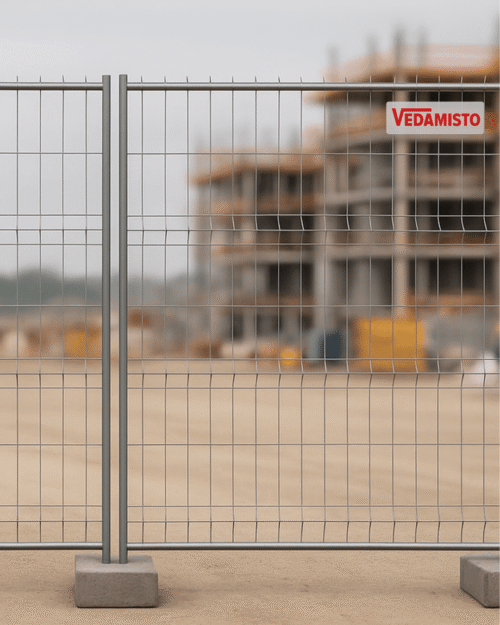 Vedação móvel galvanizada para obras Painel de vedação móvel galvanizado para obras, modelo Vedamisto